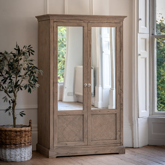 Rustique 2 Mirror Door Wardrobe from SSS Home Needs - Bedroom wardrobe Ireland