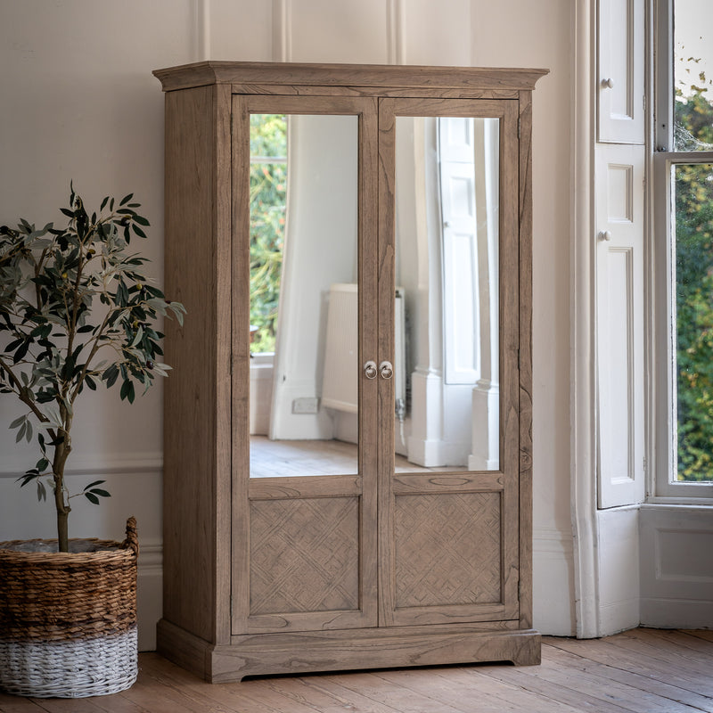 Rustique 2 Mirror Door Wardrobe from SSS Home Needs - Bedroom wardrobe Ireland