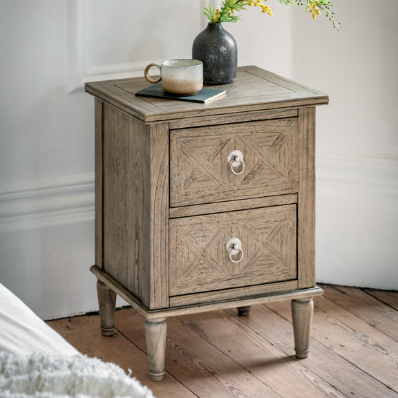 Rustique 2 Drawer Bedside Table from SSS Home Needs - Bedside table Ireland