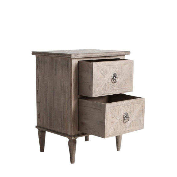 Rustique 2 Drawer Bedside Table from SSS Home Needs - Bedside table Ireland