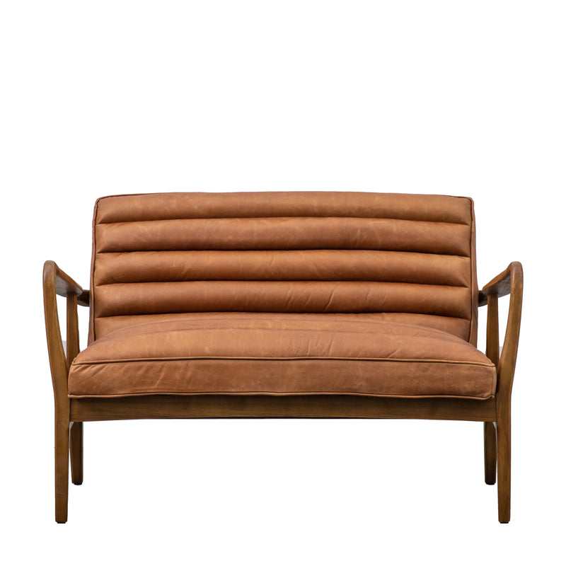 Datsun Vintage Brown Leather 2 Seater Sofa from SSS Home Needs - Living room sofa Ireland
