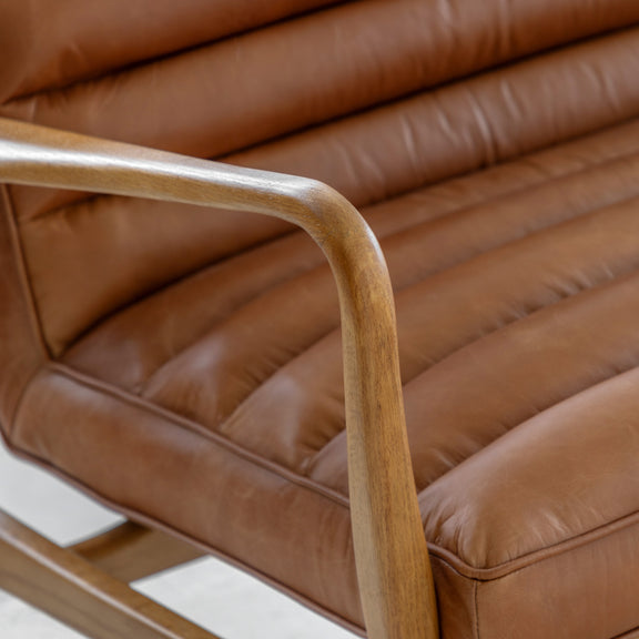 Datsun Vintage Brown Leather 2 Seater Sofa from SSS Home Needs - Living room sofa Ireland