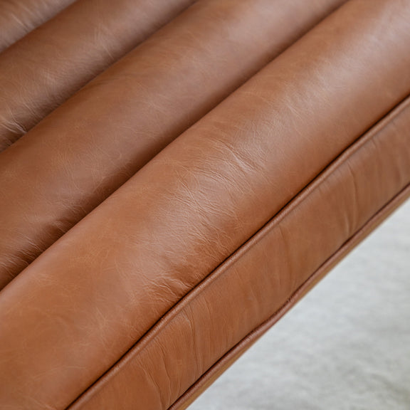 Datsun Vintage Brown Leather 2 Seater Sofa from SSS Home Needs - Living room sofa Ireland