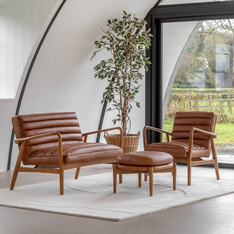 Datsun Vintage Brown Leather 2 Seater Sofa from SSS Home Needs - Living room sofa Ireland
