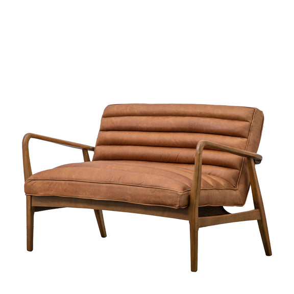 Datsun Vintage Brown Leather 2 Seater Sofa from SSS Home Needs - Living room sofa Ireland