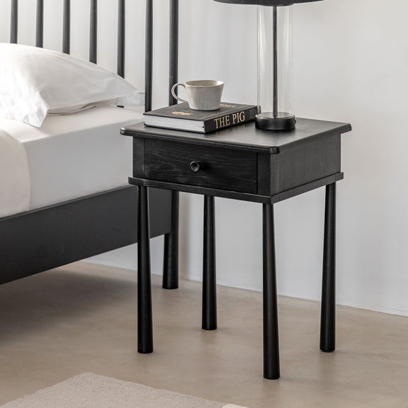 Wycombe 1 Drawer Bedside Black from SSS Home Needs - Bedside table Ireland