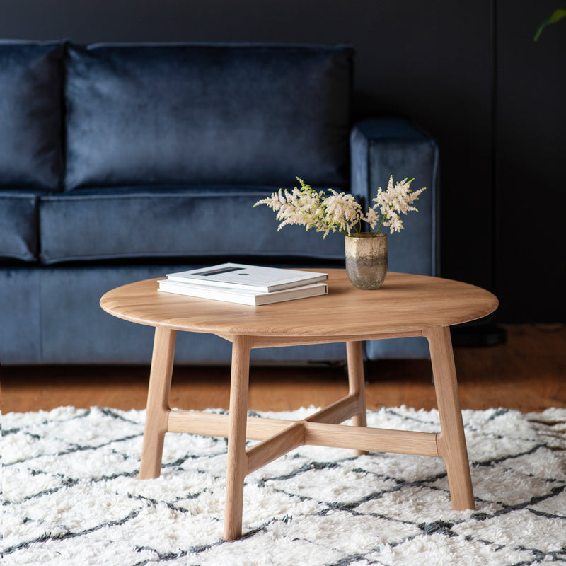 Madrid Round Oak Coffee Table from SSS Home Needs - Living room furniture Ireland