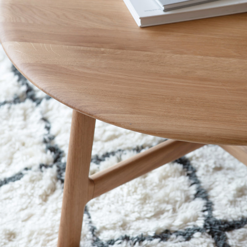 Madrid Round Oak Coffee Table from SSS Home Needs - Living room furniture Ireland
