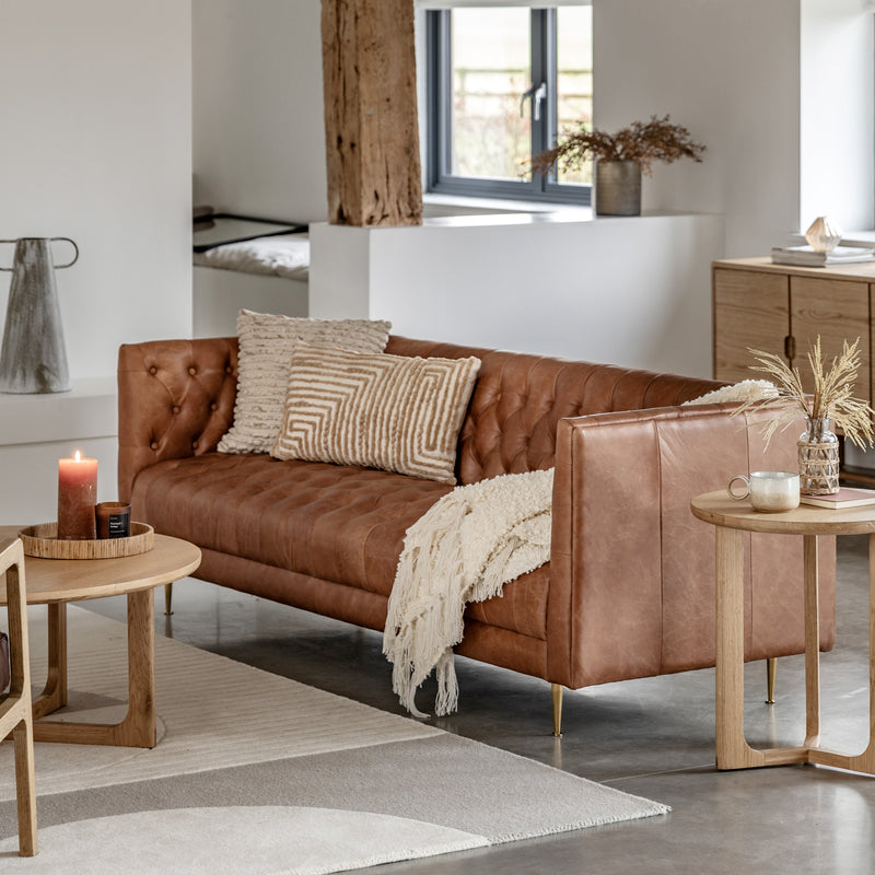Dalton Antique Brown Leather Sofa from SSS Home Needs - Living room sofa Ireland