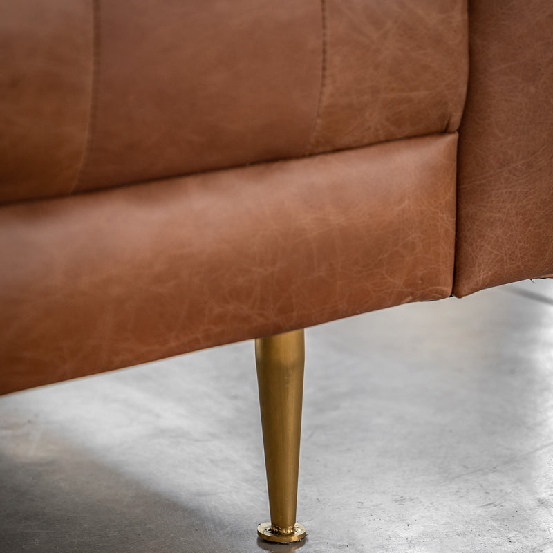 Dalton Antique Brown Leather Sofa from SSS Home Needs - Living room sofa Ireland