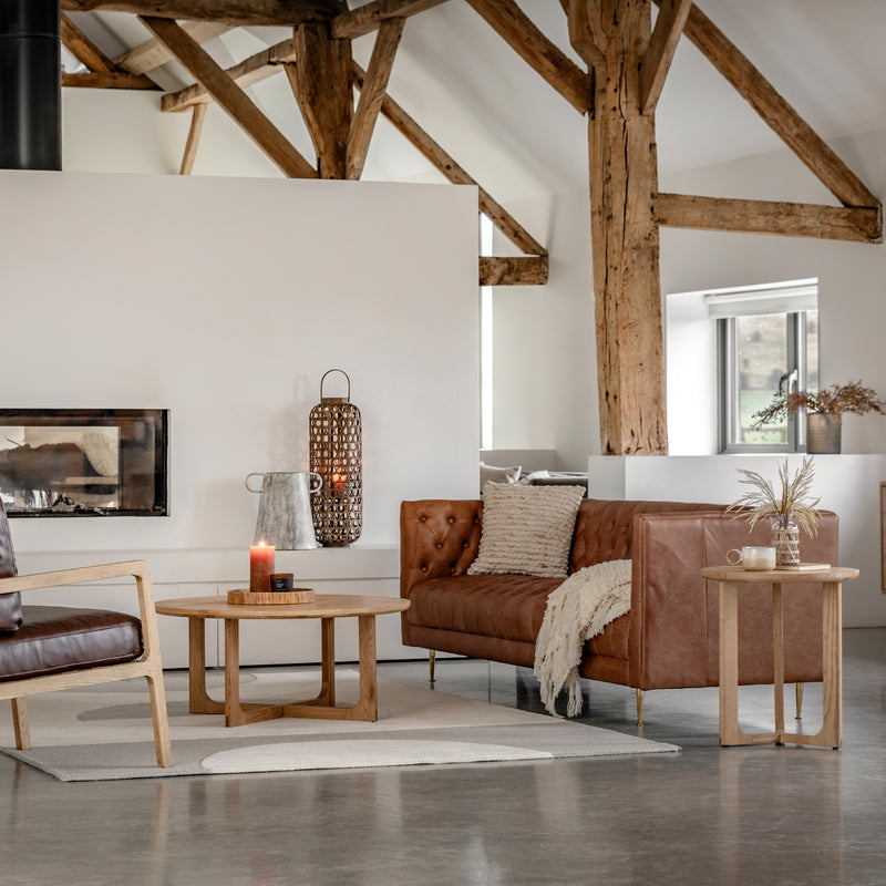 Dalton Antique Brown Leather Sofa from SSS Home Needs - Living room sofa Ireland