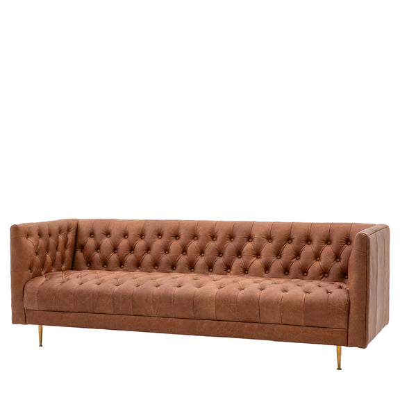Dalton Antique Brown Leather Sofa from SSS Home Needs - Living room sofa Ireland