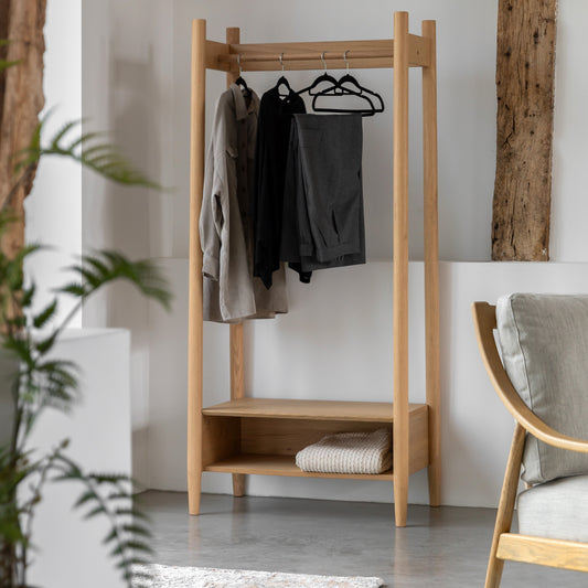 Hatfield Open Wardrobe Natural from SSS Home Needs - Bedroom wardrobe Ireland