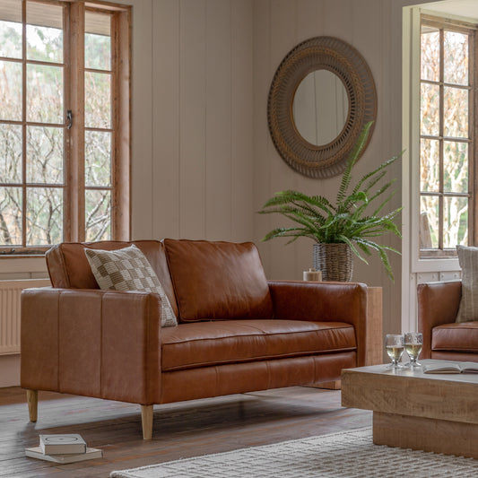 Osborne Vintage Brown Leather 2 Seater Sofa from SSS Home Needs - Living room sofa Ireland