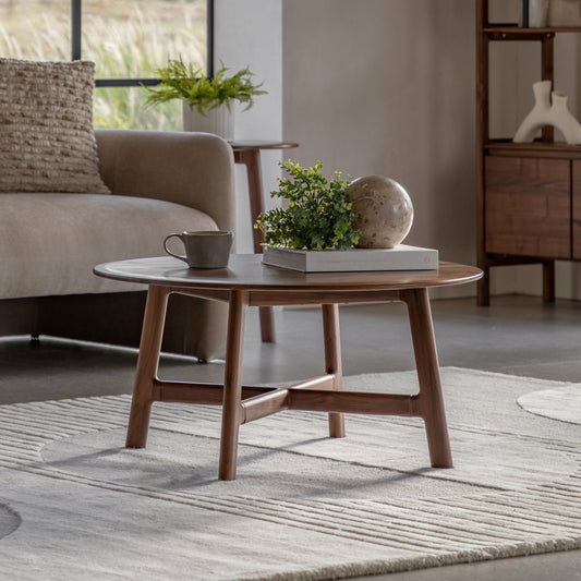 Madrid Round Walnut Coffee Table from SSS Home Needs - Living room furniture Ireland