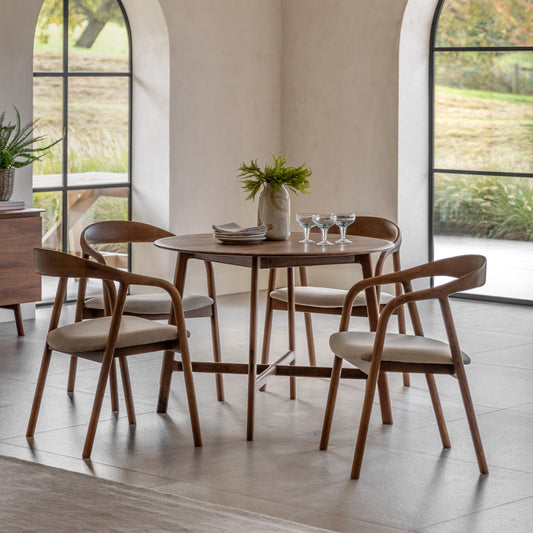 Madrid Round Dining Table Walnut - Round Dining Room Table from SSS Home Needs - Dining table Ireland