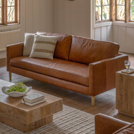 Osborne Vintage Brown Leather 3 Seater Sofa from SSS Home Needs - Living room sofa Ireland