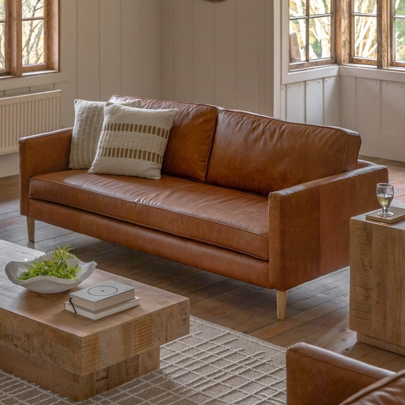Osborne Vintage Brown Leather 3 Seater Sofa from SSS Home Needs - Living room sofa Ireland