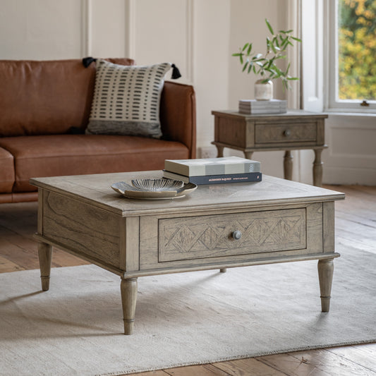 Rustique Square 2 Drawer Coffee Table from SSS Home Needs - Living room furniture Ireland