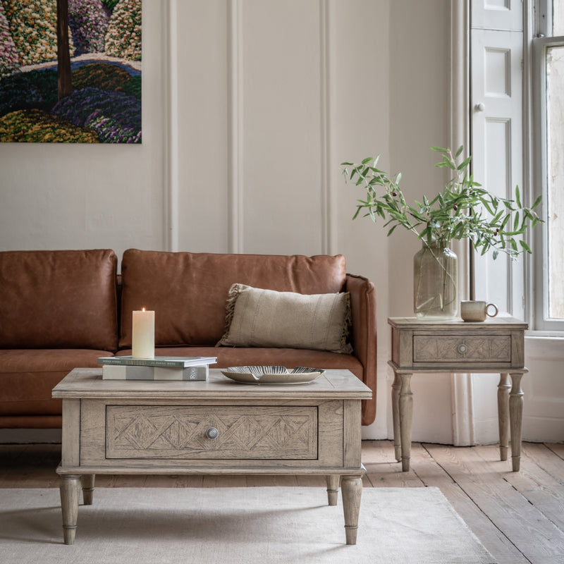 Rustique Square 2 Drawer Coffee Table from SSS Home Needs - Living room furniture Ireland