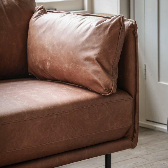 Wigmore Brown Leather Sofa from SSS Home Needs - Living room sofa Ireland