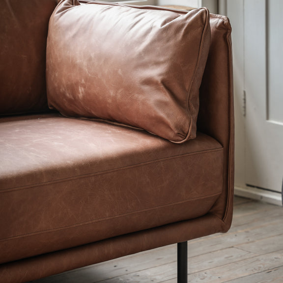 Wigmore Brown Leather Sofa from SSS Home Needs - Living room sofa Ireland