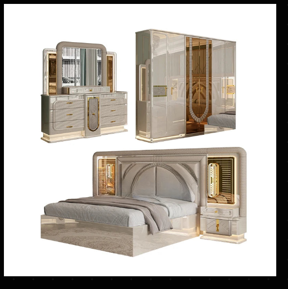 Modern Luxury Wooden Upholstered Bedroom Set – Custom Made Bedroom Furniture