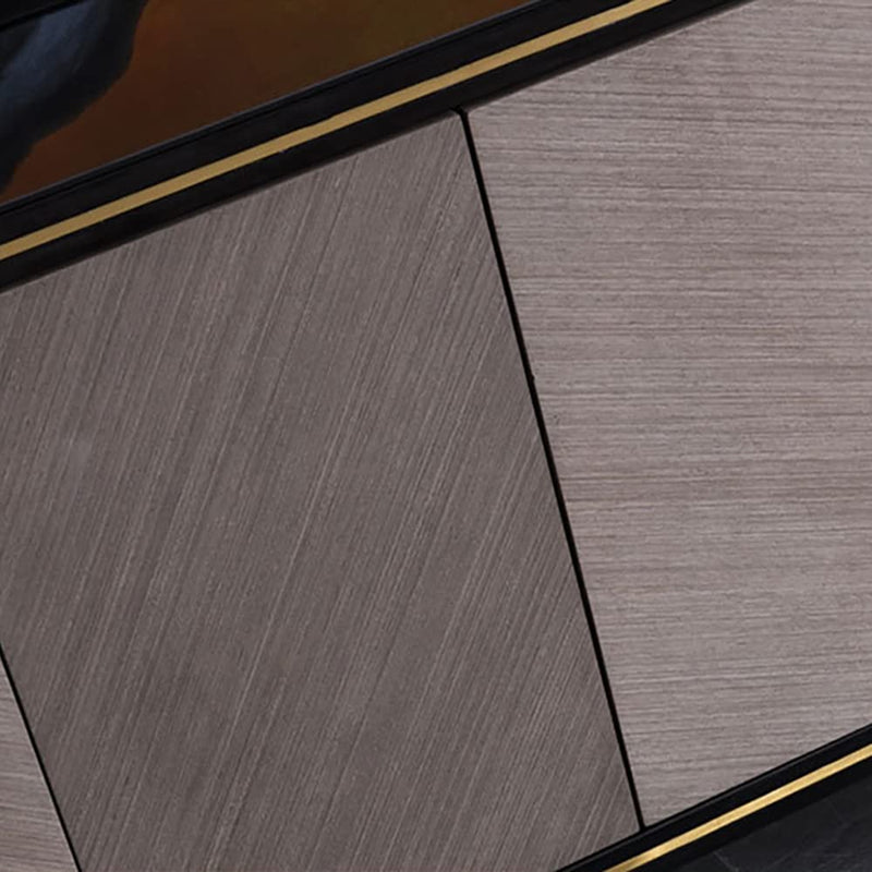 Custom Made Luxury Black & Wood Coffee Table with Gold Accents
