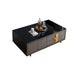 Custom Made Luxury Black & Wood Coffee Table with Gold Accents