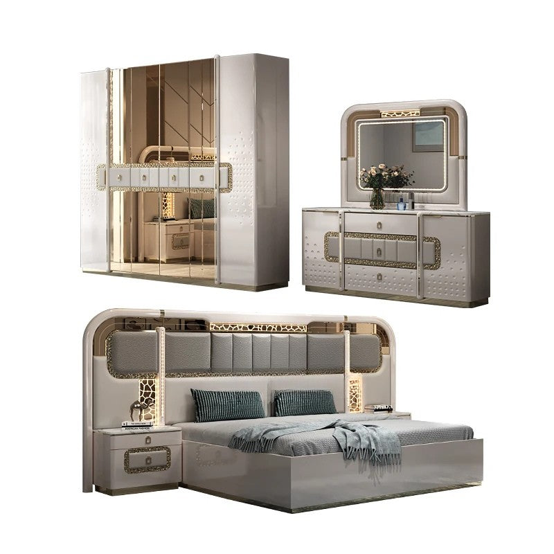 Modern Luxury Wooden Upholstered Bedroom Set – Custom Made Bedroom Furniture