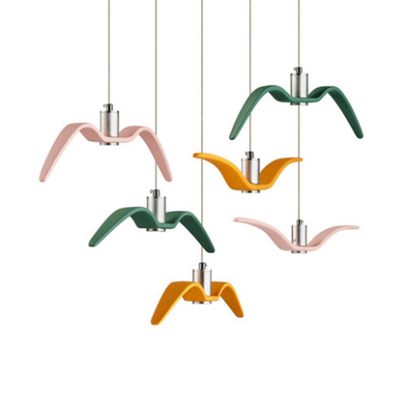 Nordic seagull pendant light modern resin chandelier