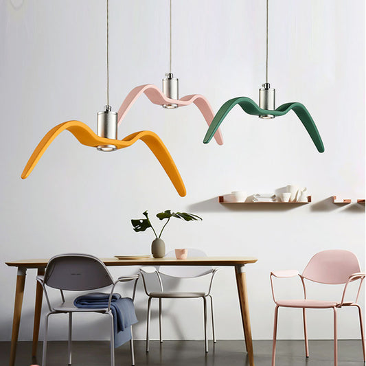 Bird inspired LED pendant light for dining room