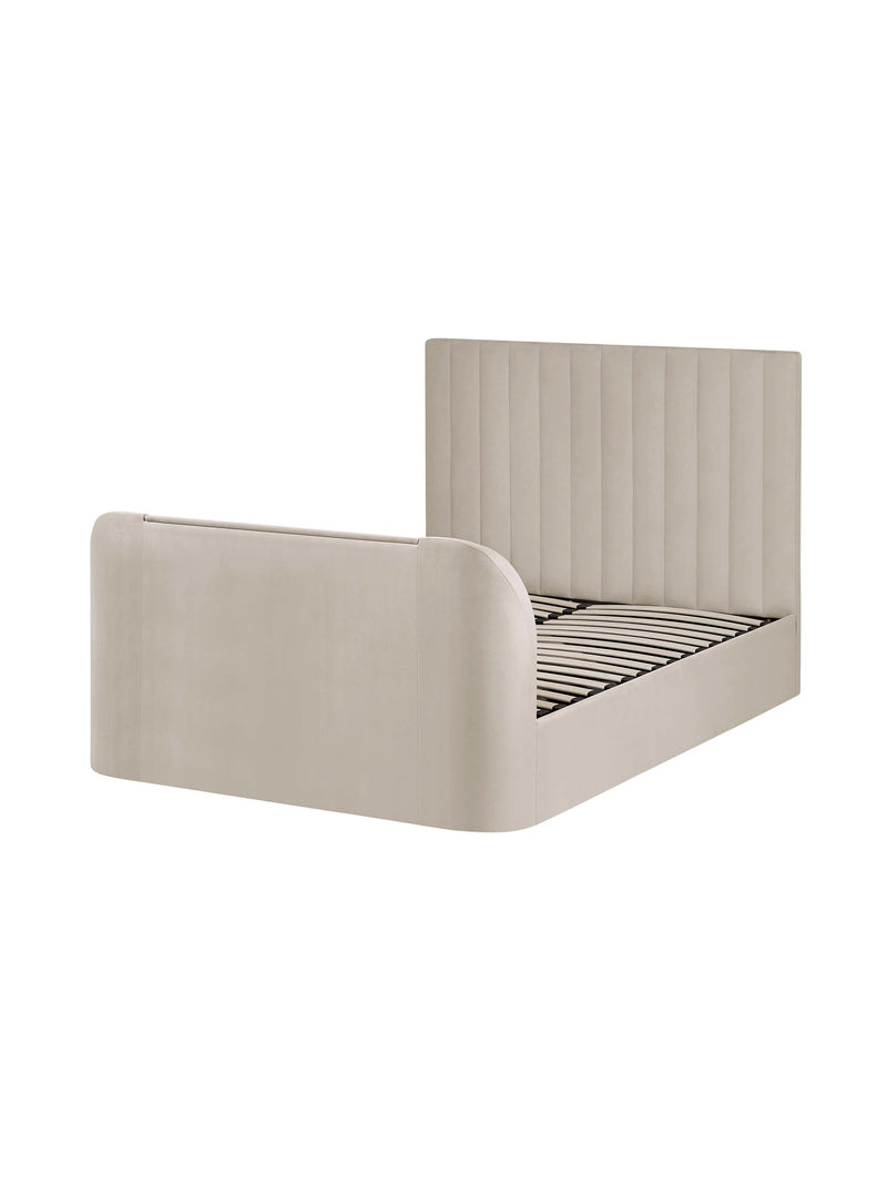 Alana Cream Velvet Side-Lift Ottoman TV Bed – Double/King – King – alternate view