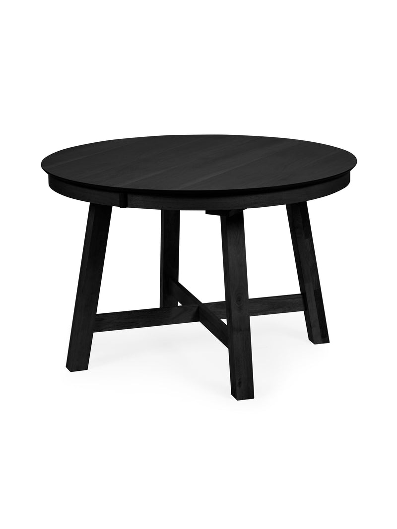 Annika Satin Black Oak Veneer 115–154cm Extending Round Dining Table – alternate view