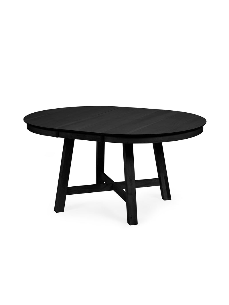 Annika Satin Black Oak Veneer 115–154cm Extending Round Dining Table – alternate view