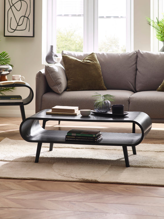 Apollo Black Ash 100cm Rectangular Coffee Table – main view