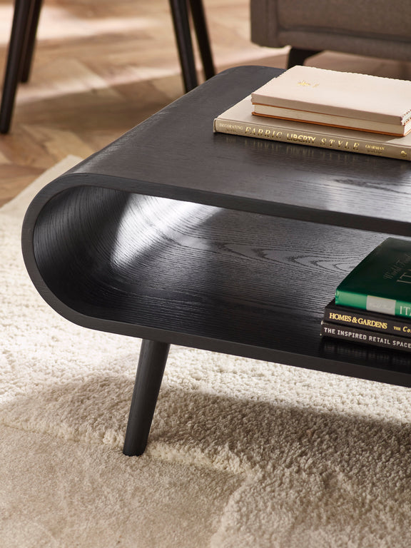 Apollo Black Ash 100cm Rectangular Coffee Table – alternate view