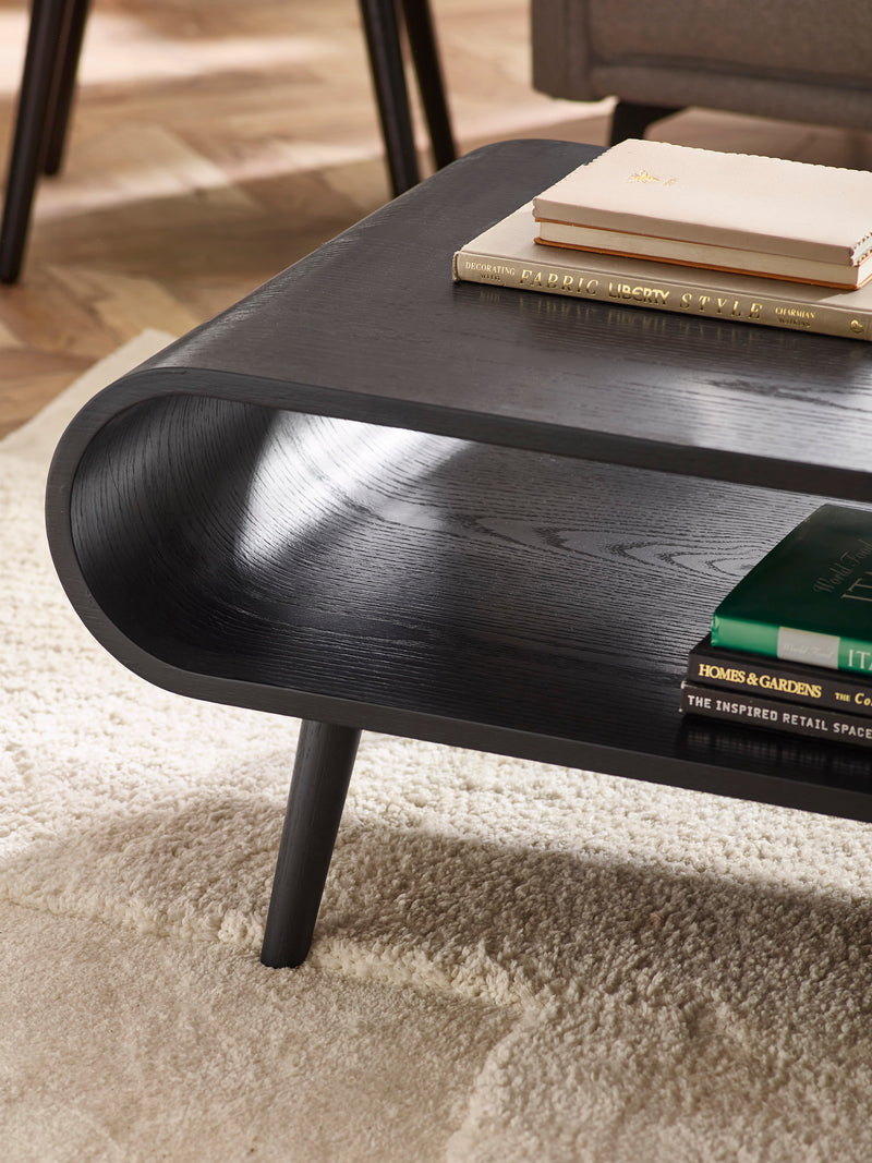 Apollo Black Ash 100cm Rectangular Coffee Table – alternate view