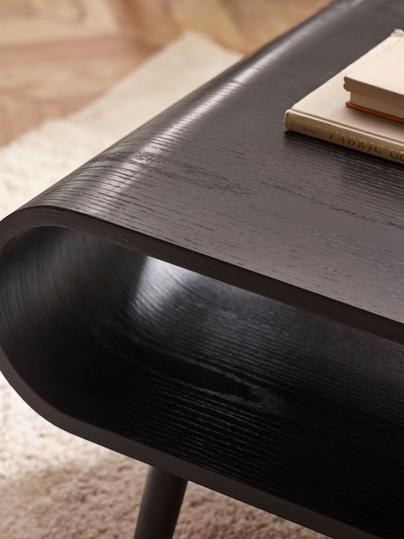 Apollo Black Ash 100cm Rectangular Coffee Table – alternate view