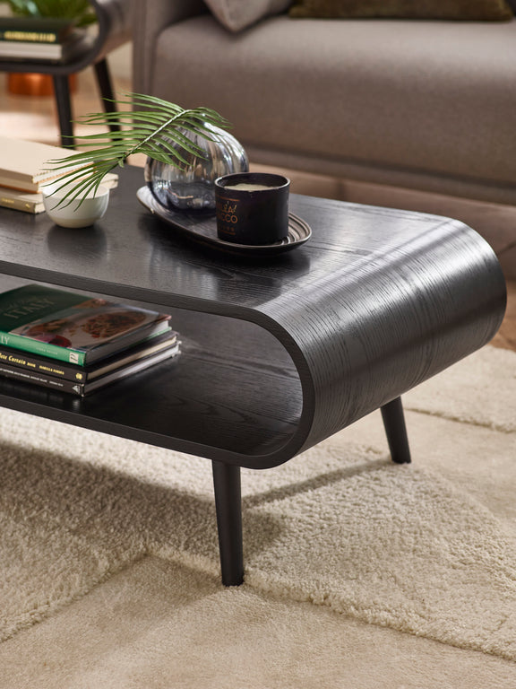 Apollo Black Ash 100cm Rectangular Coffee Table – alternate view