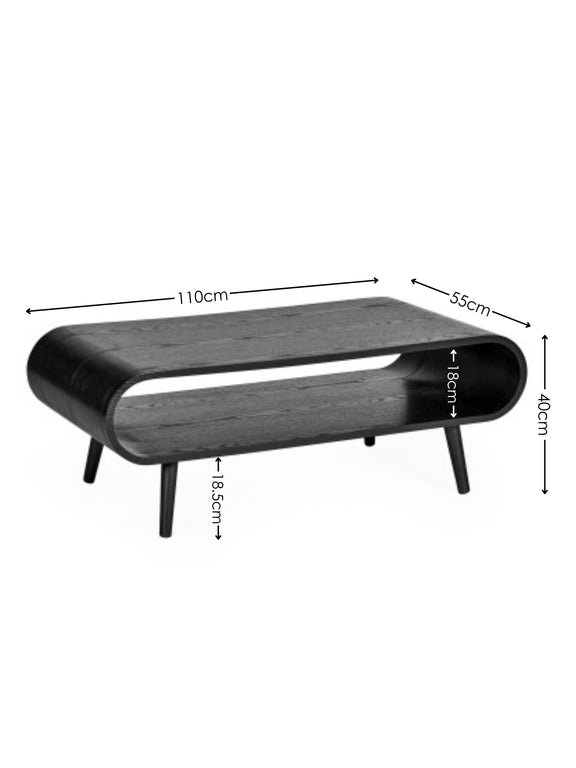 Apollo Black Ash 100cm Rectangular Coffee Table – alternate view