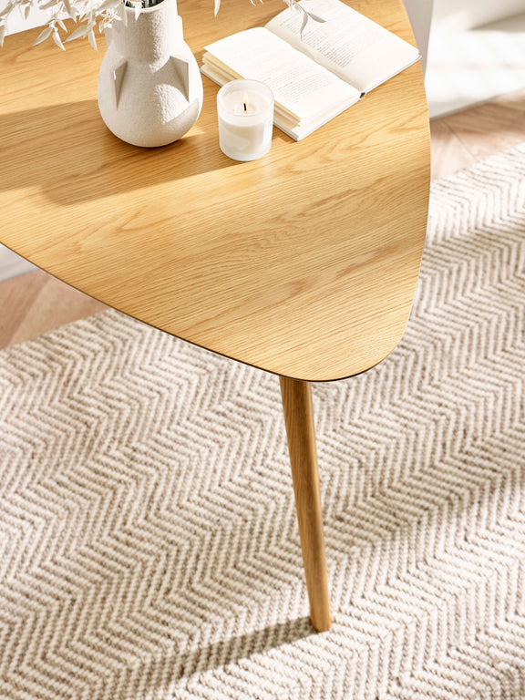 Athena Triangular 2–3 Seater Dining Table – Colour Options – Light Oak Effect – alternate view