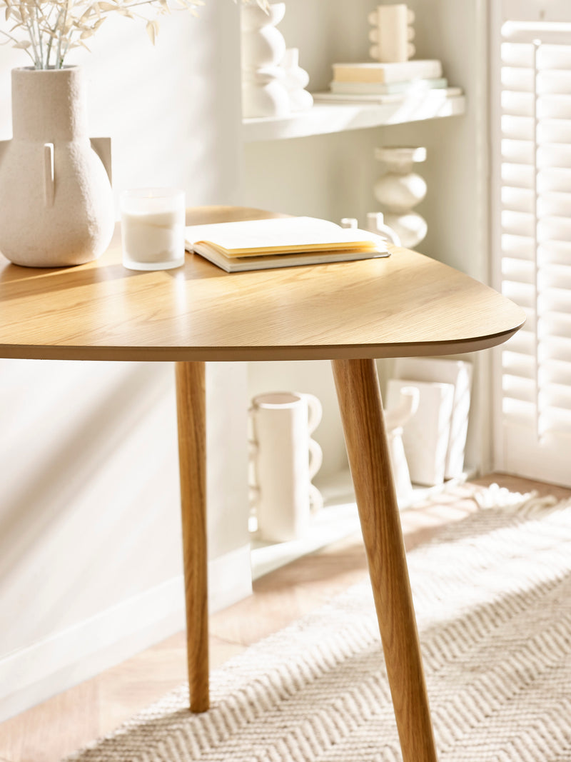 Athena Triangular 2–3 Seater Dining Table – Colour Options – Light Oak Effect – alternate view