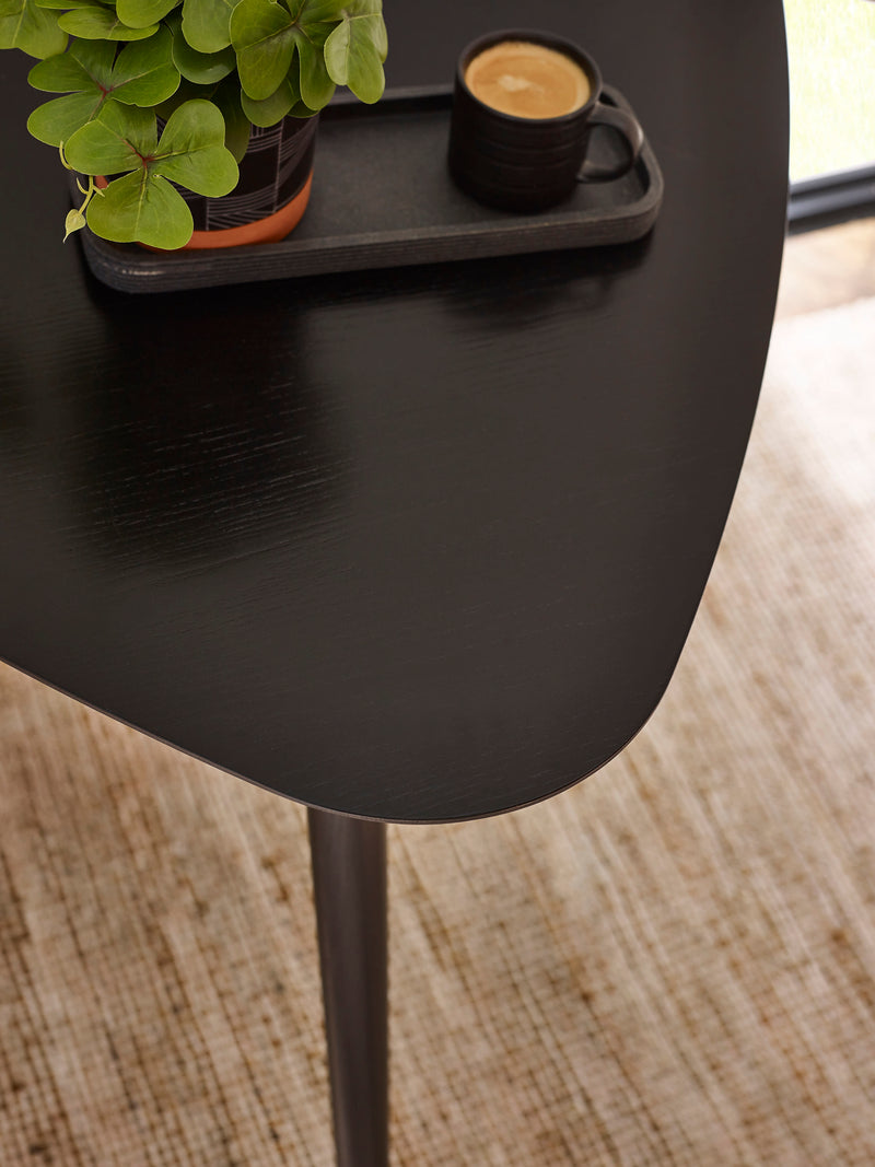 Athena Triangular 2–3 Seater Dining Table – Colour Options – Black Ash Effect – alternate view