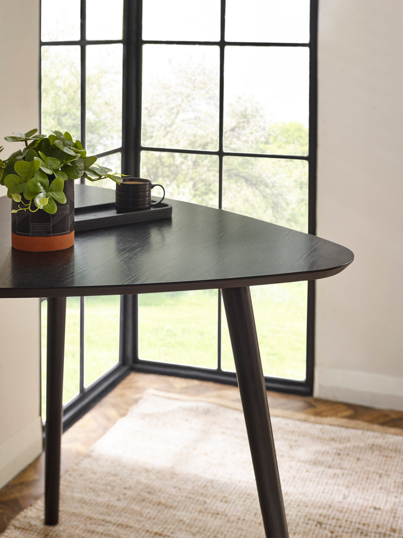 Athena Triangular 2–3 Seater Dining Table – Colour Options – Black Ash Effect – alternate view