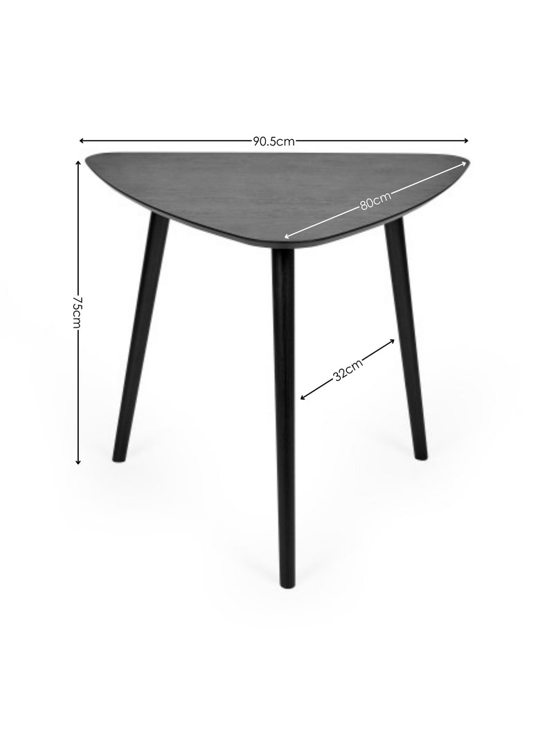 Athena Triangular 2–3 Seater Dining Table – Colour Options – Black Ash Effect – alternate view