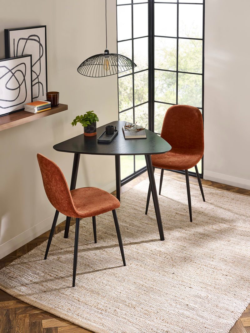 Athena Triangular 2–3 Seater Dining Table – Colour Options – Black Ash Effect – alternate view