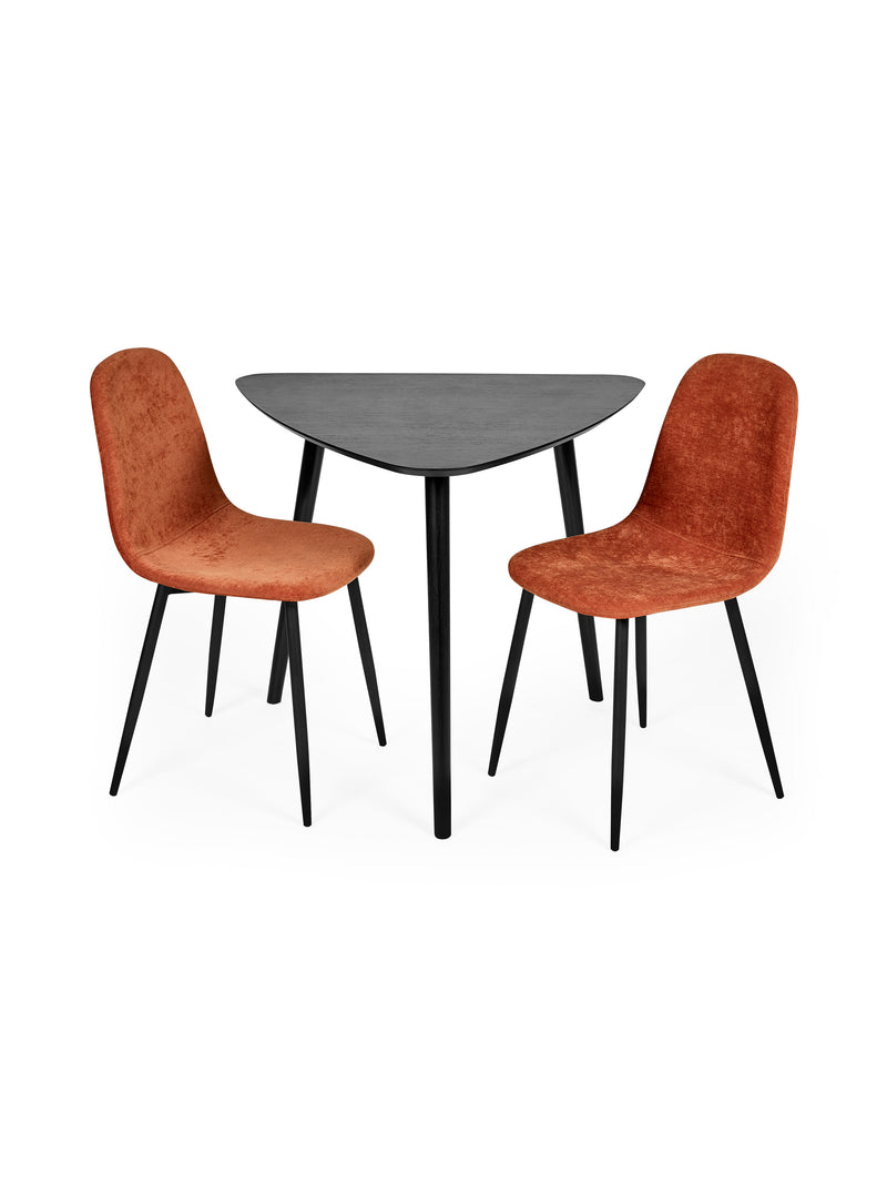 Athena Triangular 2–3 Seater Dining Table – Colour Options – Black Ash Effect – alternate view