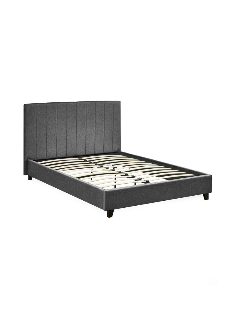 Aylen Upholstered Bed – Colour & Size Options – Dark Grey Linen, King – alternate view
