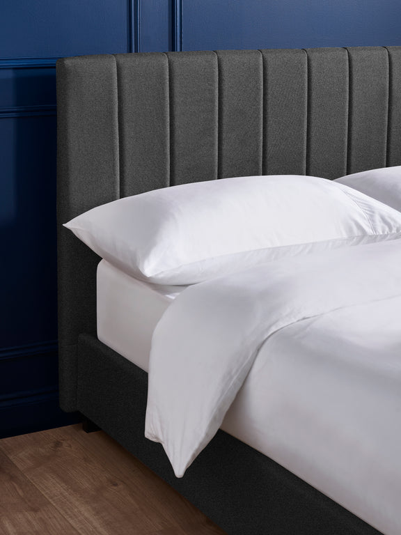 Aylen Upholstered Bed – Colour & Size Options – Dark Grey Linen, King – alternate view